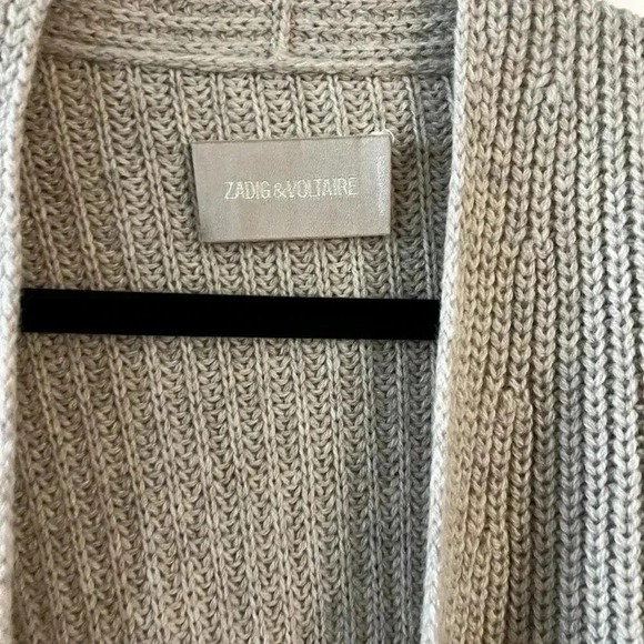 Women's Zadig & Voltaire Rita Cardigan Size XS Color Cream Red - Picture 2 of 4